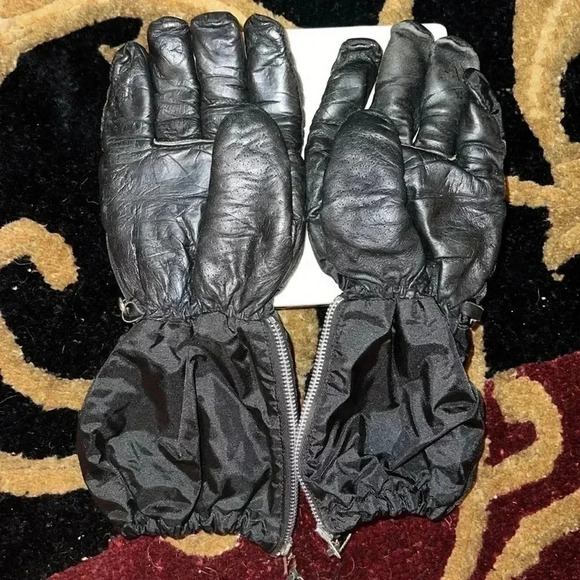 Wells Lamont Men’s Vintage Snowmobile Leather Nylon Gloves Size Medium - Picture 2 of 7